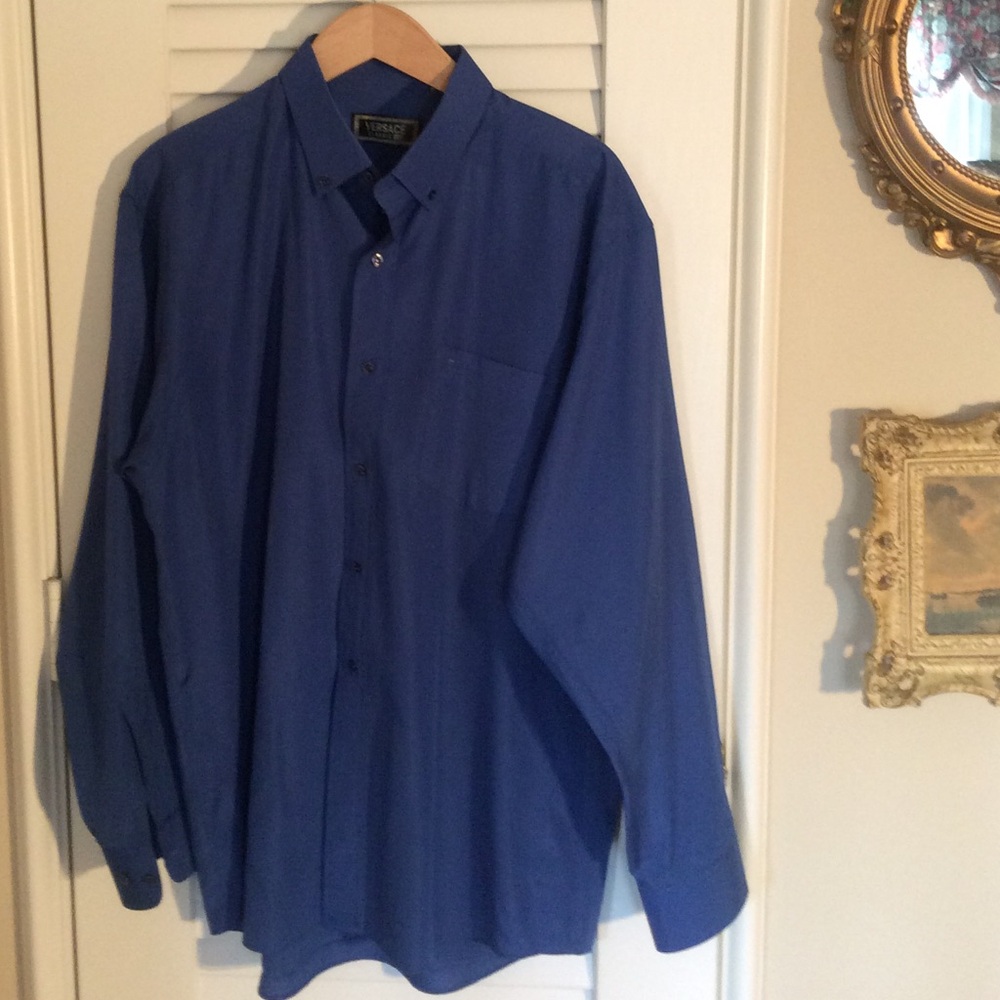 🏅🏅 Men's Versace Classic royal blue silk shirt.